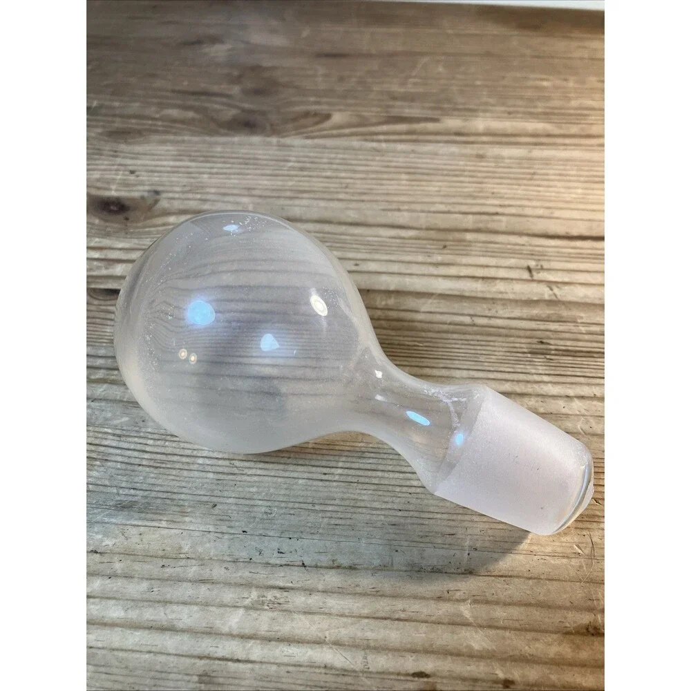 Vintage Clear Ball Hand Blown Glass Bottle Decanter Stopper Replacement 5.5”